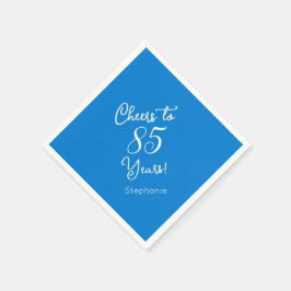 Guardanapo De Papel Elegante Azul Cheers para 85 anos 85 anos aniversá