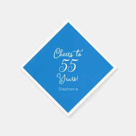 Guardanapo De Papel Elegante Azul Comemora 55 Anos Aniversário de 55 a
