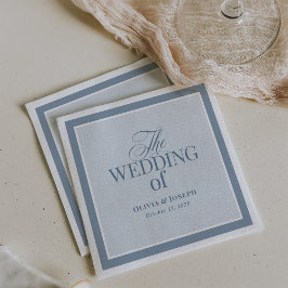 Guardanapo De Papel Elegante Azul Poeirento | Casamento Clássico Luxo