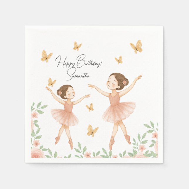 Guardanapo De Papel Elegante Ballerina - Papel de Festa de aniversário (Frente)