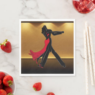 Guardanapo De Papel Elegante Ballroom Dancers em Papel de Palco
