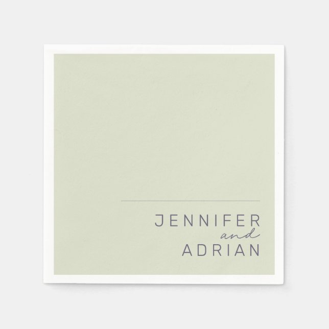 Guardanapo De Papel Elegante Beige Minimal Casamento Moderno Napkins (Frente)