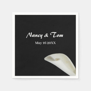 Guardanapo De Papel Elegante Black and White Minimalist Seashell Beach