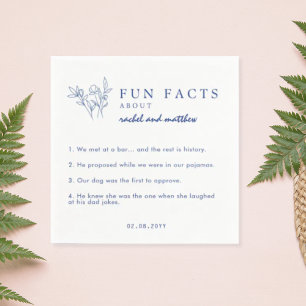 Guardanapo De Papel Elegante Blue Facts Modelo Casamento Napkins