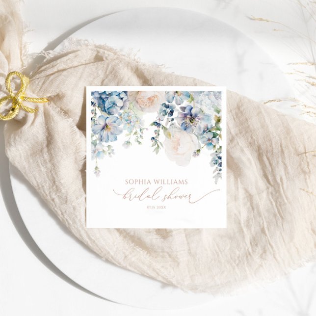 Guardanapo De Papel Elegante Blue Hydrangea Chá de panela Napkins (Criador carregado)