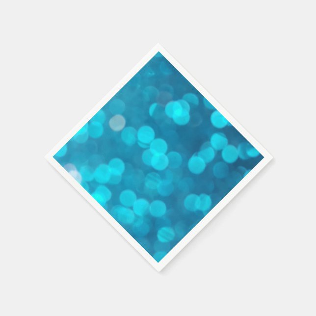Guardanapo De Papel Elegante Blue Turquoise Bokeh Circle Light Patterm (Canto)