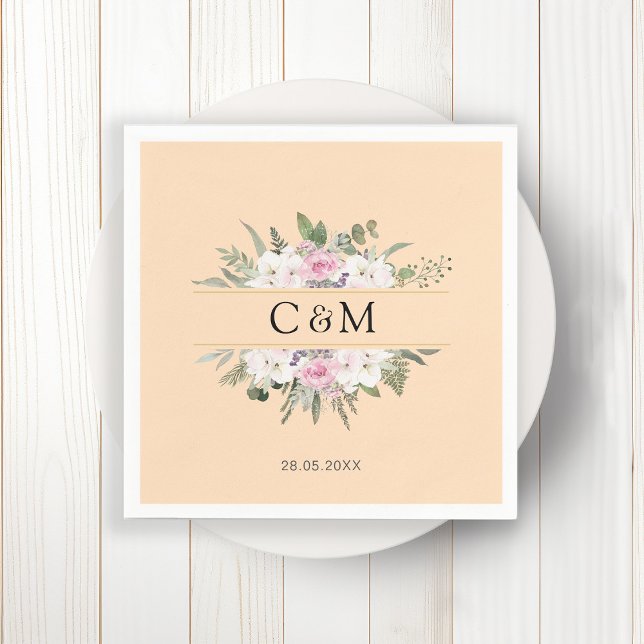 Guardanapo De Papel Elegante Boho Floral (Criador carregado)