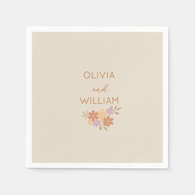 Guardanapo De Papel Elegante Boho Floral Wedkins (Frente)