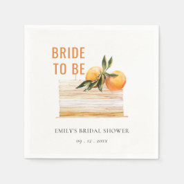 Guardanapo De Papel Elegante Bolo de Frutas Laranja Boho Chá de Noiva 