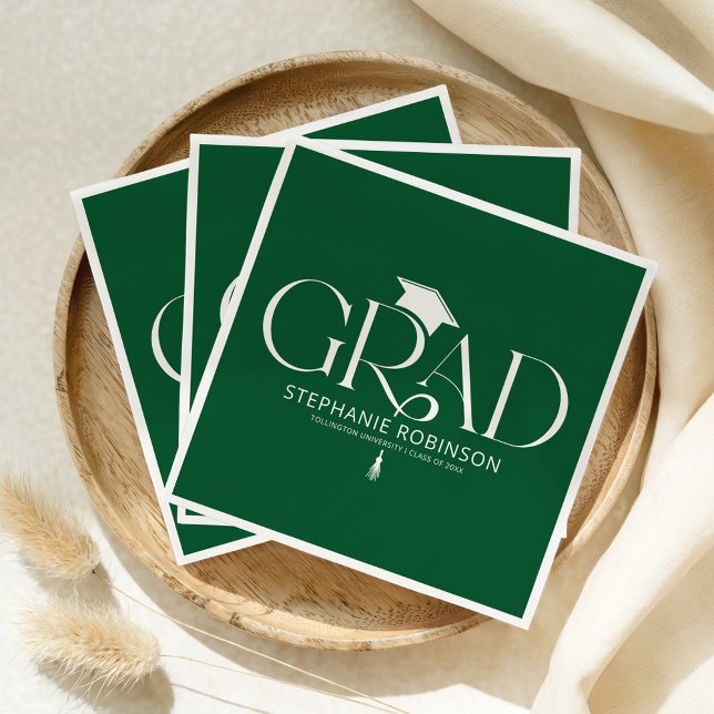 Guardanapo De Papel Elegante Borla de Formatura Verde (Criador carregado)