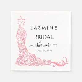 Guardanapo De Papel Elegante branco e Chá de panela rosa bem-vindo