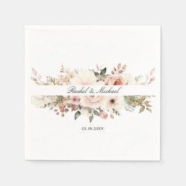 Guardanapo De Papel Elegante, branco, pastel, buquê de flores