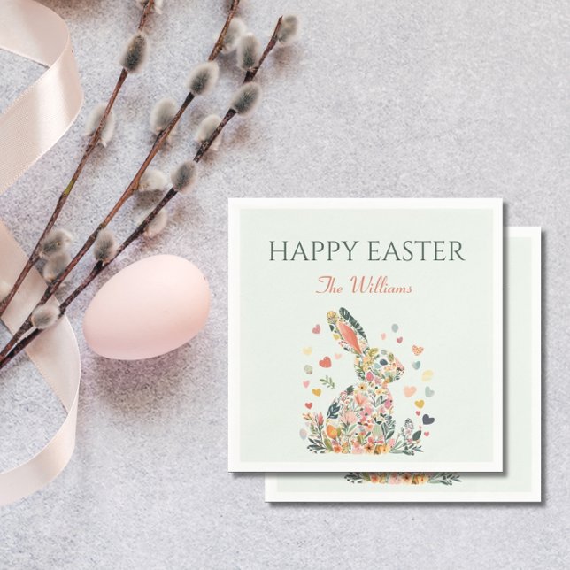 Guardanapo De Papel Elegante Bunny Primavera Brunch (Criador carregado)