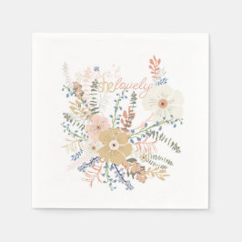 Guardanapo De Papel Elegante Buquê Floral Girly Dizendo Amável