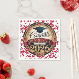 Guardanapo De Papel Elegante Burgundy & Dourado Graduação da Turma de