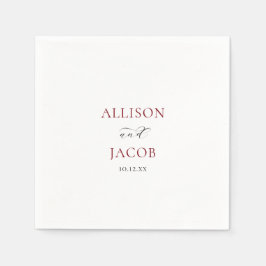 Guardanapo De Papel Elegante Burgundy e Casamento Negro