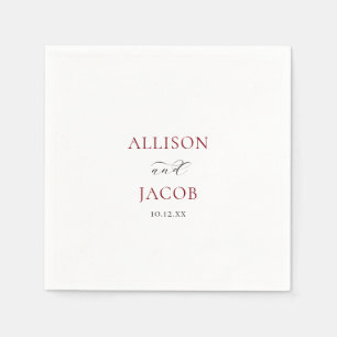 Guardanapo De Papel Elegante Burgundy e Casamento Negro