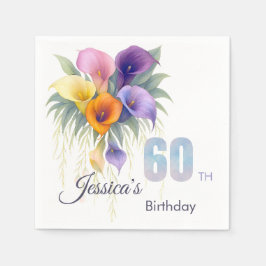 Guardanapo De Papel Elegante Calla Lily 60th Birthday Milestone