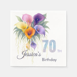 Guardanapo De Papel Elegante Calla Lily 70 Birthday Milestone