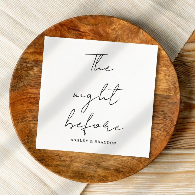 Guardanapo De Papel Elegante Calligrafa Roteiro Na Noite Antes De Napk (Criador carregado)