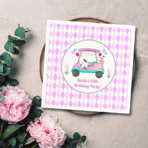Guardanapo De Papel Elegante Cartão de Golfe Feminino de Aniversário e