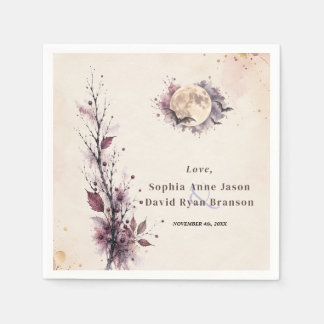 Guardanapo De Papel Elegante Casamento de Halloween Outono Burgundy Aq