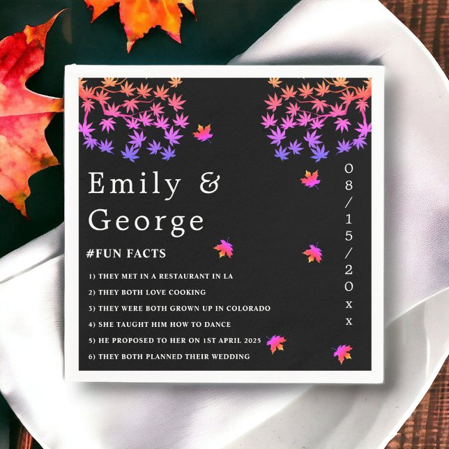 Guardanapo De Papel Elegante Casamento outono De Folhas Brilhantes A P (Criador carregado)