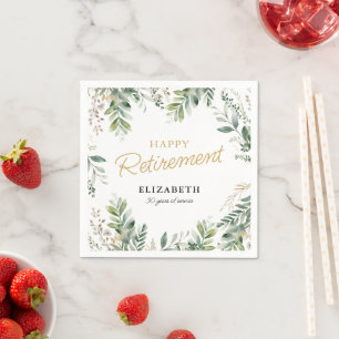 Guardanapo De Papel Elegante Celebração de Aposentadoria com Verdura