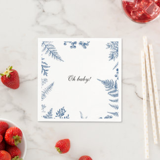 Guardanapo De Papel Elegante Chá de fraldas Azul e Branco Napkin-Oh be