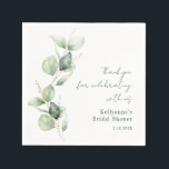 Guardanapo De Papel Elegante Chá de panela Eucalyptus Watercolor<br><div class="desc">Eucalyptus Greenery Watercolor Chá de panela Obrigado Paper Napkins que você pode facilmente personalizar para seu evento especial e ocasiões anuais.</div>