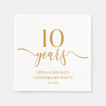 Elegante Champagne 10º Aniversário de Casamento