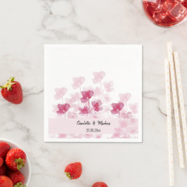 Guardanapo De Papel Elegante Cherry Blossoms Watercolor pintado à mão
