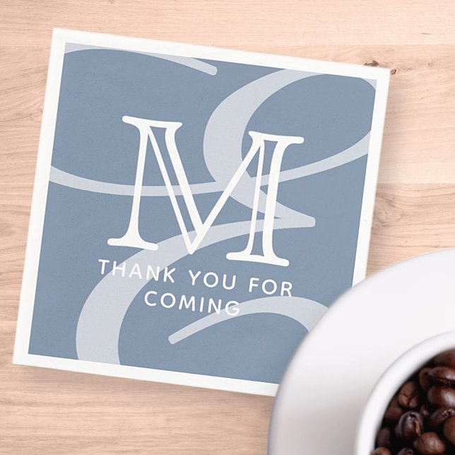 Guardanapo De Papel Elegante Chic Moderno Duplo Monograma Obrigado (Criador carregado)