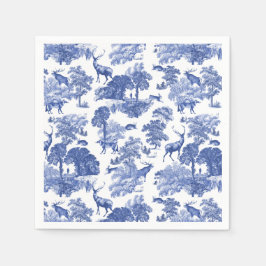Guardanapo De Papel Elegante Clássico Azul, Toile Deer Padrão Francês