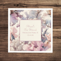 Elegante Clássico Floral Blush Bat Mitzvah