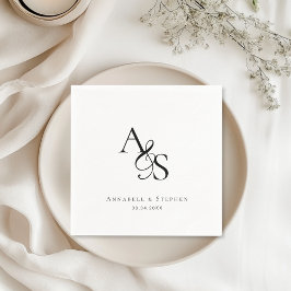 Guardanapo De Papel Elegante, Clássico, Monograma, Casamento
