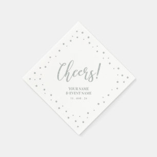 Guardanapo De Papel Elegante Clássico Prata Comemora Todas as Oportuni