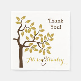 Guardanapo De Papel Elegante com folha de ouro deixa casamento moderno