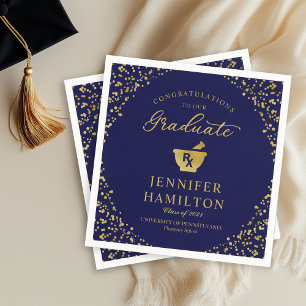 Guardanapo De Papel Elegante Confete Dourado Graduação Faculdade de Di