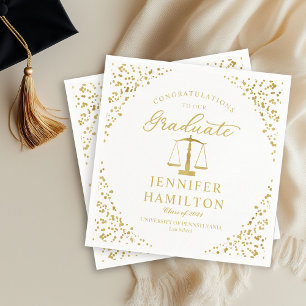 Guardanapo De Papel Elegante Confete Dourado Graduação Faculdade de Di