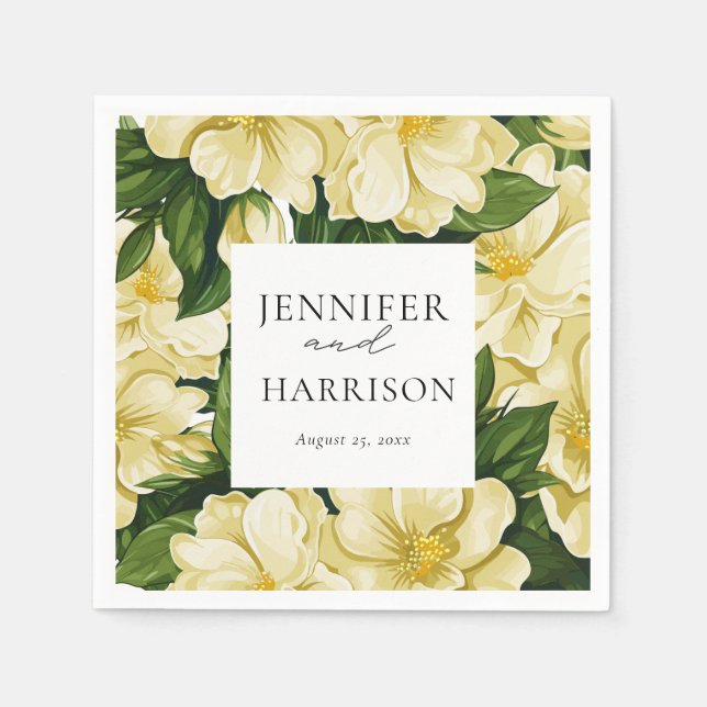 Guardanapo De Papel Elegante, convite de casamento botânico (Frente)