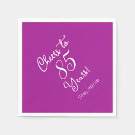 Guardanapo De Papel Elegante cor-de-rosa-escuro aplausos para 85 anos 