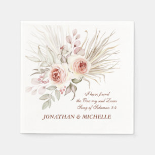 Guardanapo De Papel Elegante cor-de-rosa Ivory Boho Bíblia Floral Ver