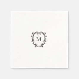 Guardanapo De Papel Elegante Crest Monograma Wedkin