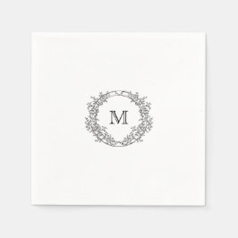 Guardanapo De Papel Elegante Crest Monograma Wedkin