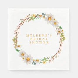 Guardanapo De Papel Elegante Daisy Wreath Chá de panela