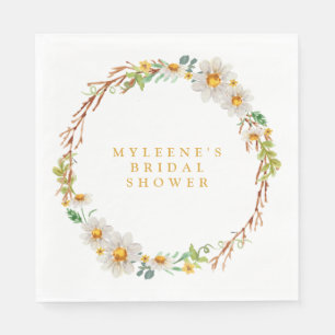 Guardanapo De Papel Elegante Daisy Wreath Chá de panela