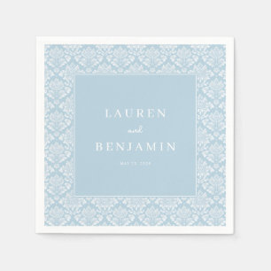 Guardanapo De Papel Elegante Damasco Azul