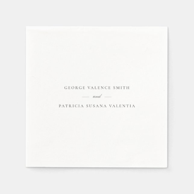 Guardanapo De Papel Elegante de Caligrafia Formal | Casamento (Frente)