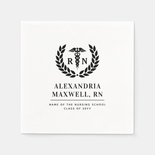 Guardanapo De Papel Elegante de Graduação Escolar de Enfermagem Person (Frente)